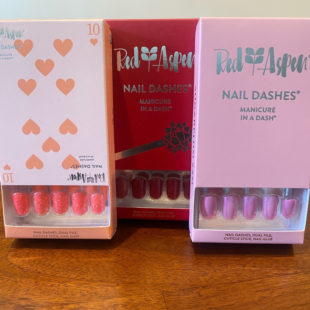 Nail Dashes, 3 sets. Brand new in boxes.